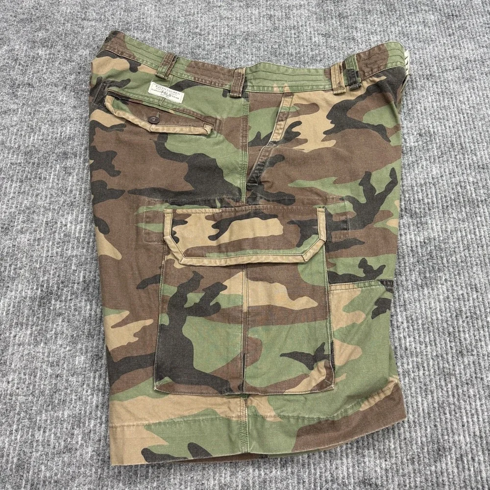 Polo Ralph Lauren Camo Cargo Shorts Mens Size 40x10 Baggy Military Camouflage